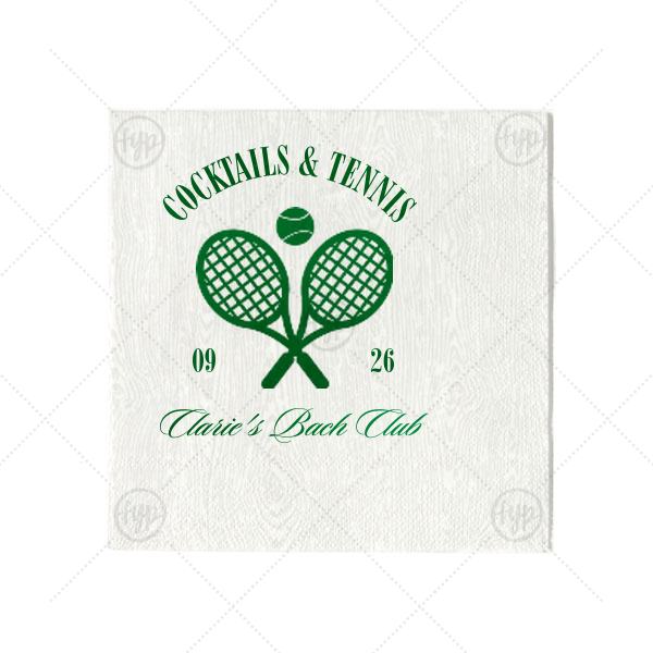 Cocktails & Tennis Napkin Cocktail Napkin (Foil)