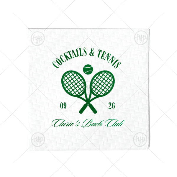 Cocktails & Tennis Napkin Cocktail Napkin (Foil)