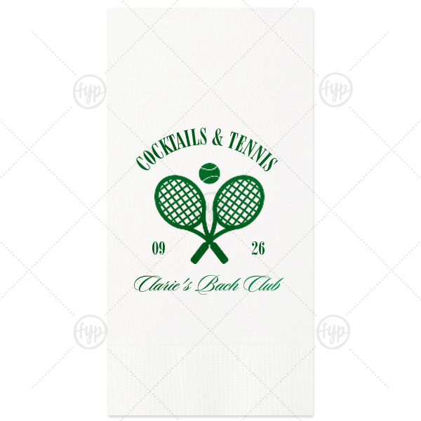 Cocktails & Tennis Napkin Paper Guest Towel (Foil)