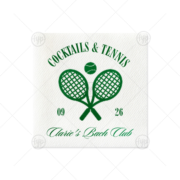 Cocktails & Tennis Napkin Petite Cocktail Napkin (Foil)
