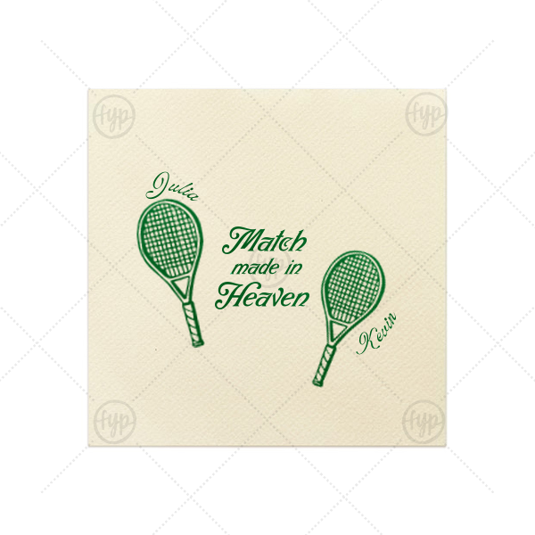 Match Made in Heaven Tennis Napkin Cocktail Napkin (Large Print)