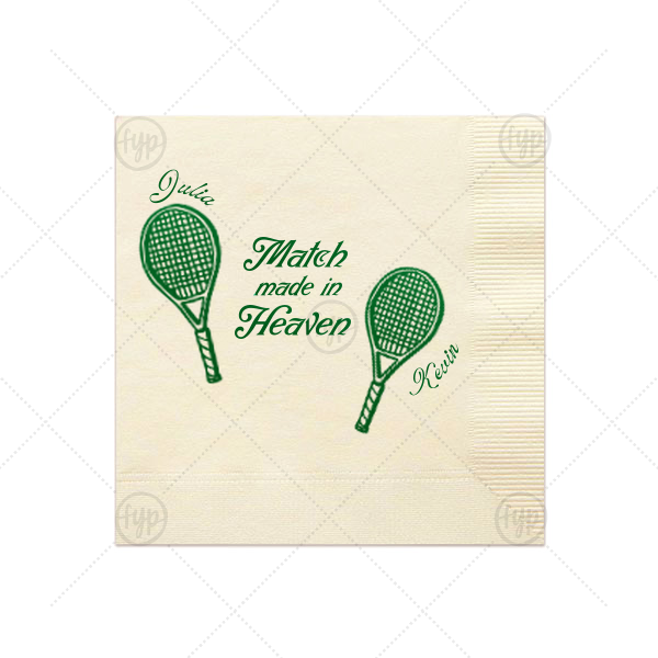 Match Made in Heaven Tennis Napkin Cocktail Napkin (Foil)