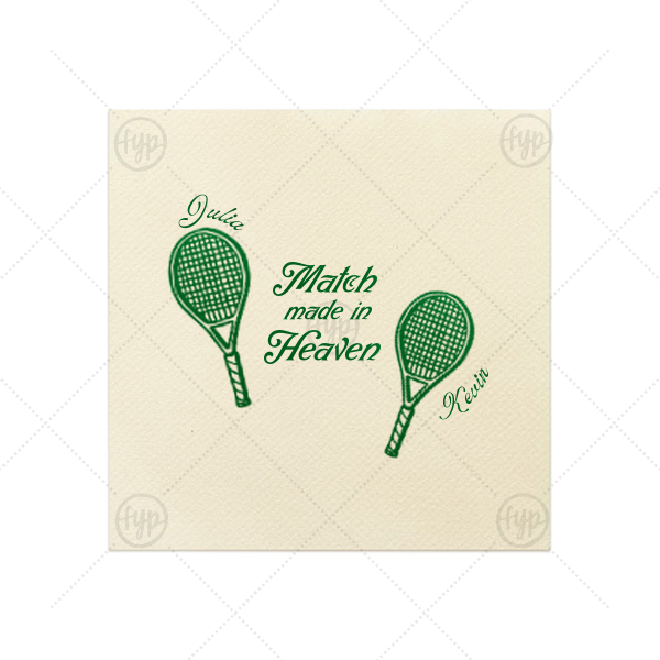 Match Made in Heaven Tennis Napkin Cocktail Napkin (Foil)