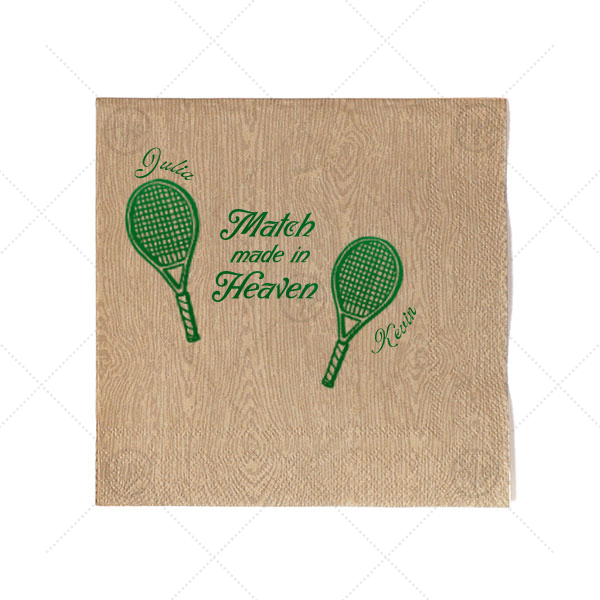 Match Made in Heaven Tennis Napkin Cocktail Napkin (Foil)