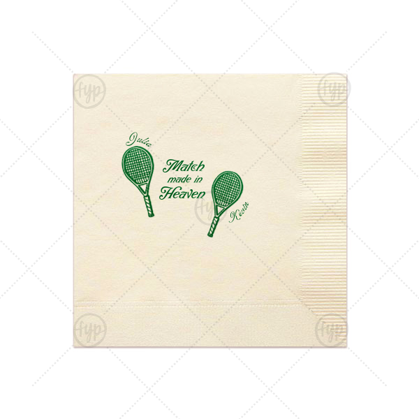 Match Made in Heaven Tennis Napkin Dinner Napkin (Foil)