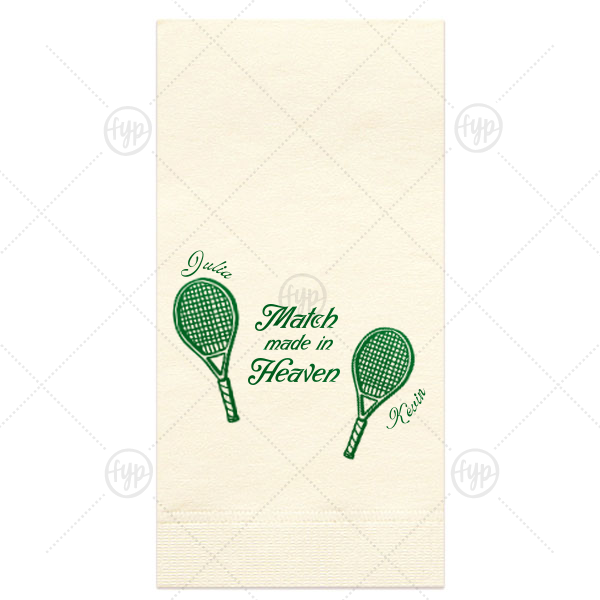 Match Made in Heaven Tennis Napkin Paper Guest Towel (Foil)