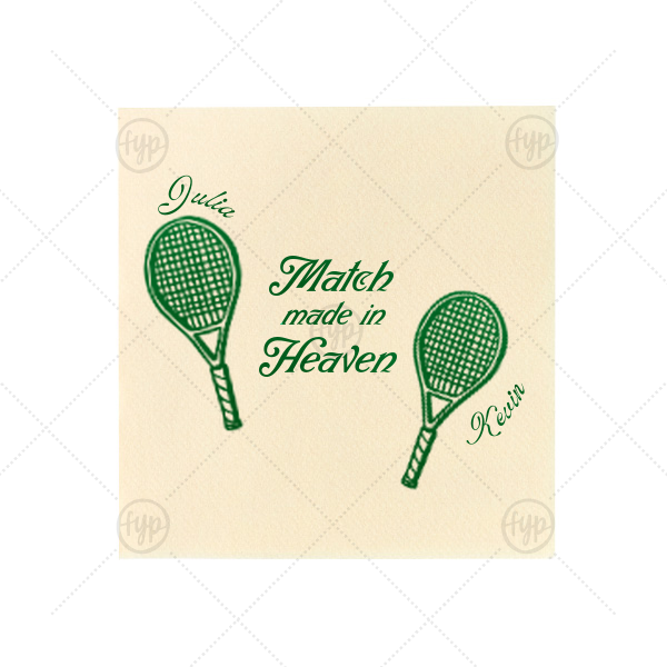 Match Made in Heaven Tennis Napkin Petite Cocktail Napkin (Foil)