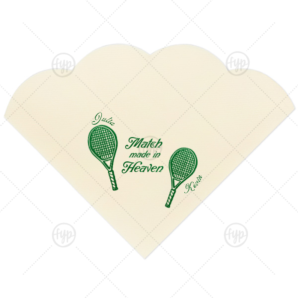 Match Made in Heaven Tennis Napkin Scalloped Luncheon Napkin (Foil)