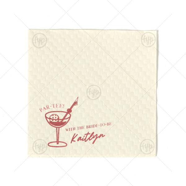 Par-Tee Bridal Shower Napkin Cocktail Napkin (Foil)