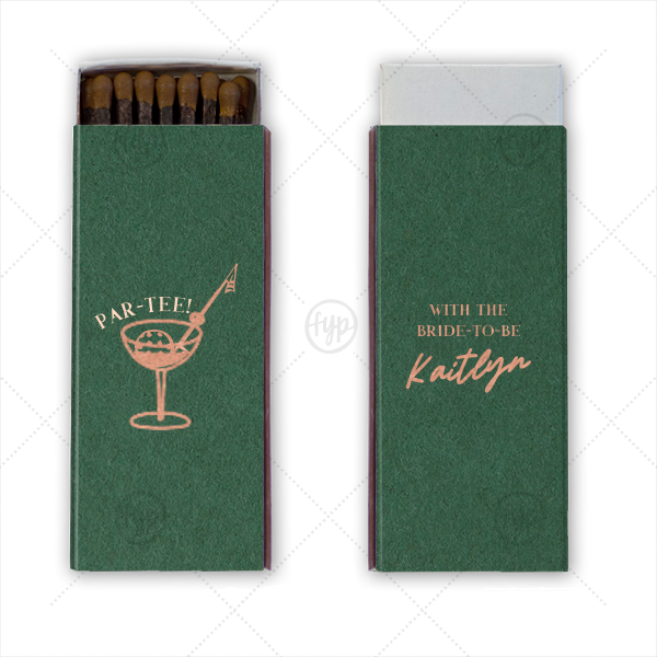 Par-Tee Bridal Shower Matchbox Cigar Matchbox (Foil)