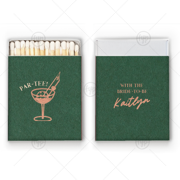 Par-Tee Bridal Shower Matchbox Square Matchbox (Foil)