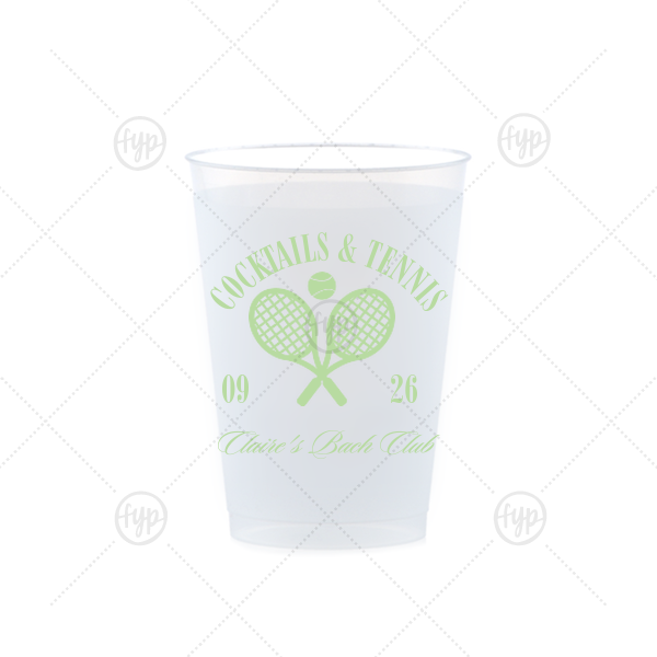 Cocktails & Tennis Cup 8-oz. Frosted Cup (Ink)