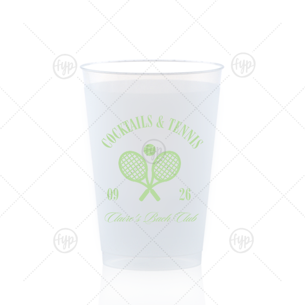 Cocktails & Tennis Cup 12-oz. Frosted Cup (Ink)