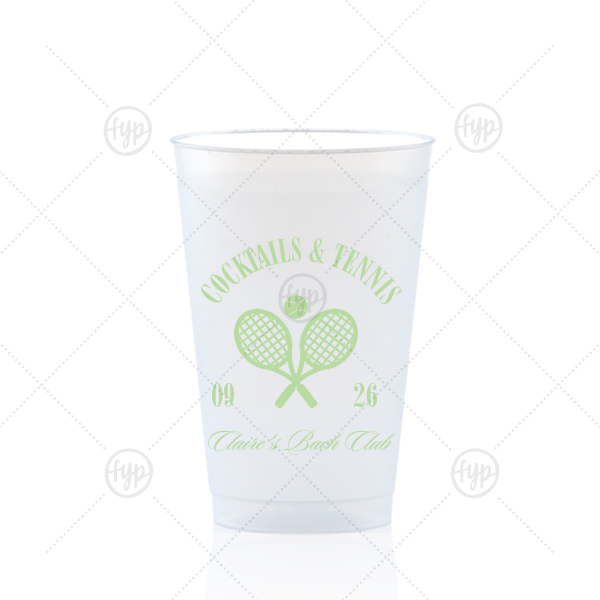 Cocktails & Tennis Cup 14-oz. Frosted Cup (Ink)
