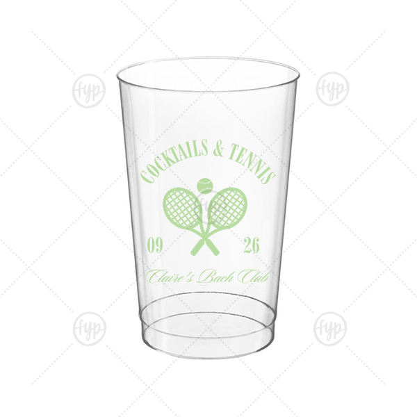 Cocktails & Tennis Cup 12-oz. Hard Plastic Cup (Ink)