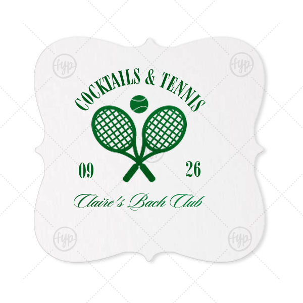 Cocktails & Tennis Coaster Fancy Coaster (Foil)