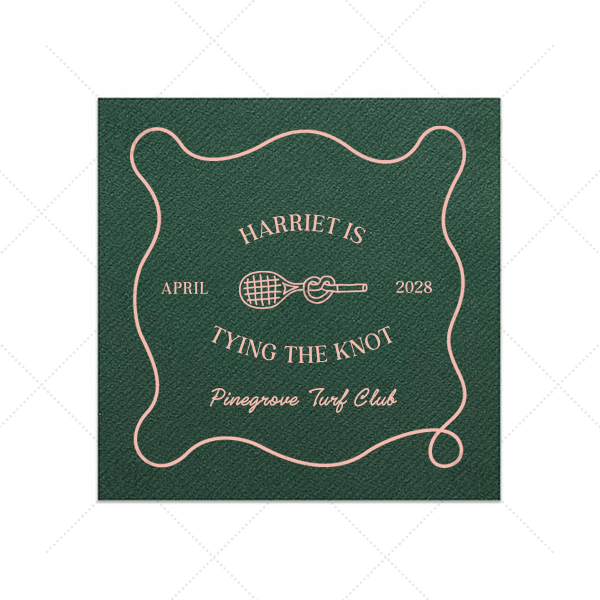 Tying The Knot Tennis Napkin Cocktail Napkin (Foil)