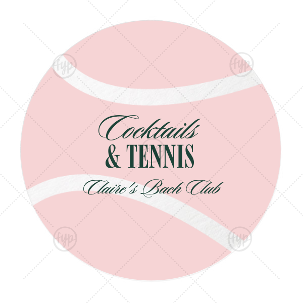 Cocktails & Tennis Photo Coaster Round Coaster (Photo)