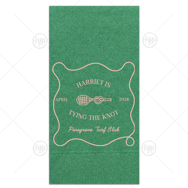 Tying The Knot Tennis Napkin Paper Guest Towel (Foil)