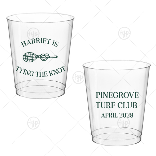 Tying The Knot Tennis Cup 8-oz. Hard Plastic Cup (Ink)