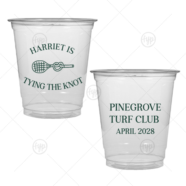 Tying The Knot Tennis Cup 8-oz. Soft Plastic Cup (Ink)