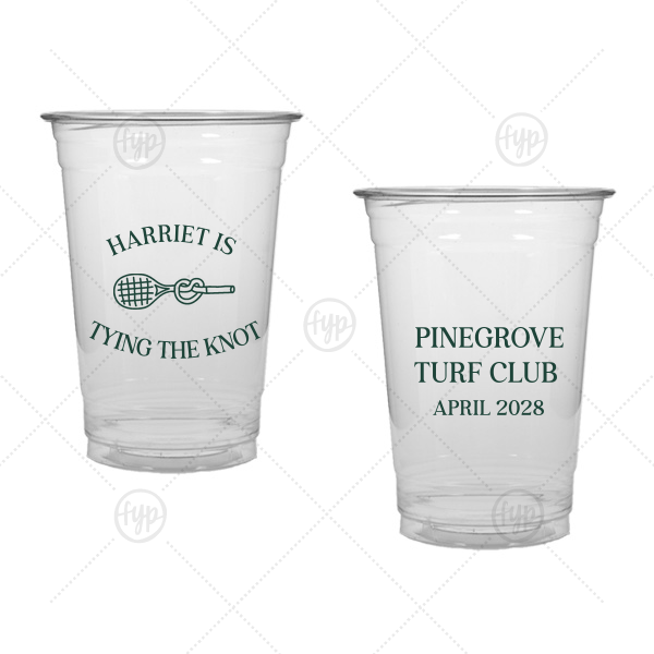 Tying The Knot Tennis Cup 10-oz. Soft Plastic Cup (Ink)