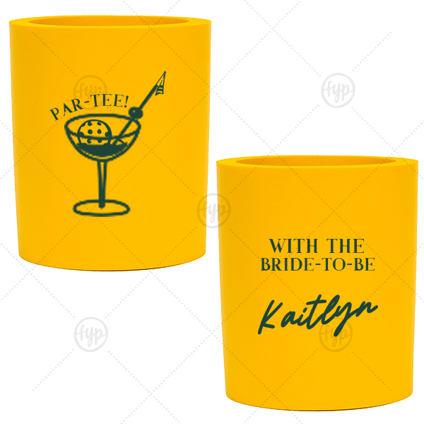 Par-Tee Bridal Shower Can Cooler Round Can Cooler (Ink)