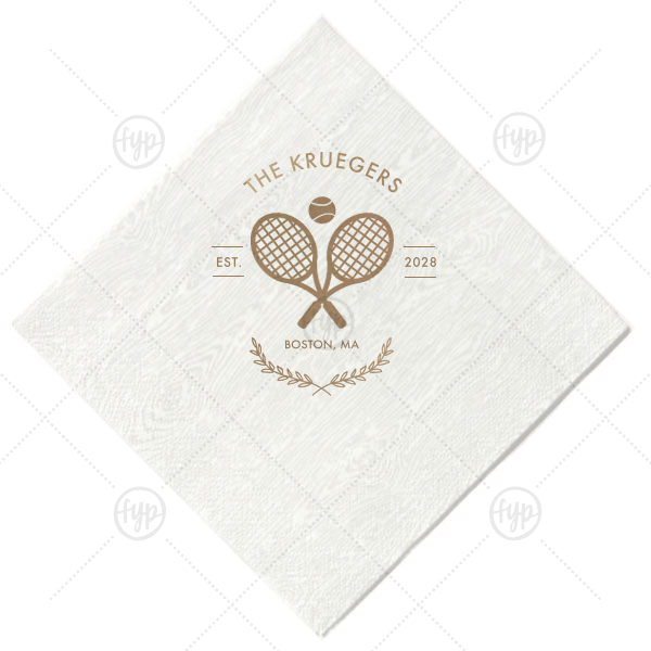 Family Name Tennis Napkin Cocktail Napkin (Foil)
