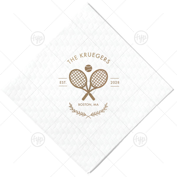 Family Name Tennis Napkin Cocktail Napkin (Foil)