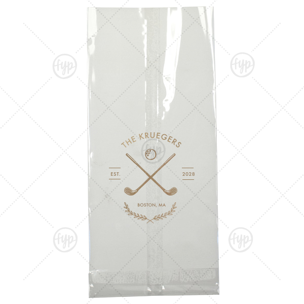 Family Name Golf Gift Bag Large Cellophane Bag (Foil)