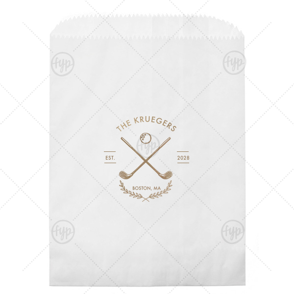Family Name Golf Gift Bag Cookie Bag (Foil)