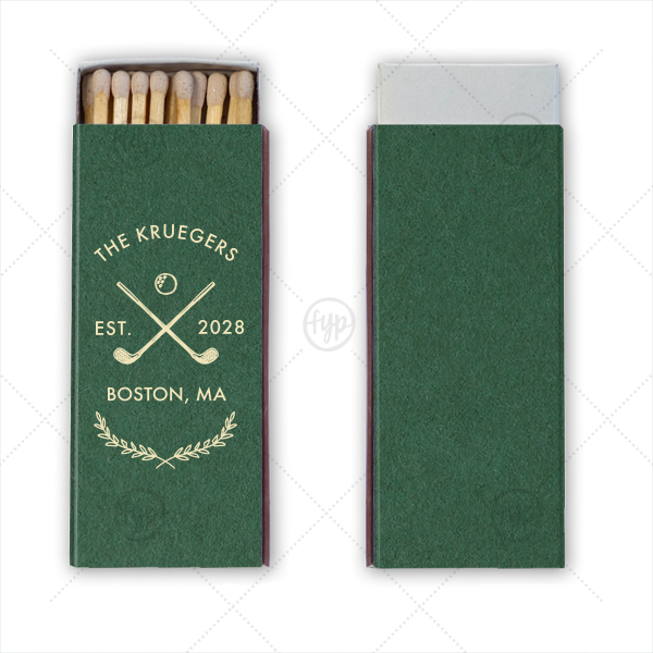 Family Name Golf Matchbox Candle Matchbox (Foil)