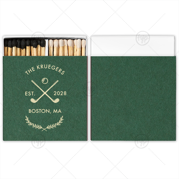 Family Name Golf Matchbox Two-Chamber Matchbox (Foil)