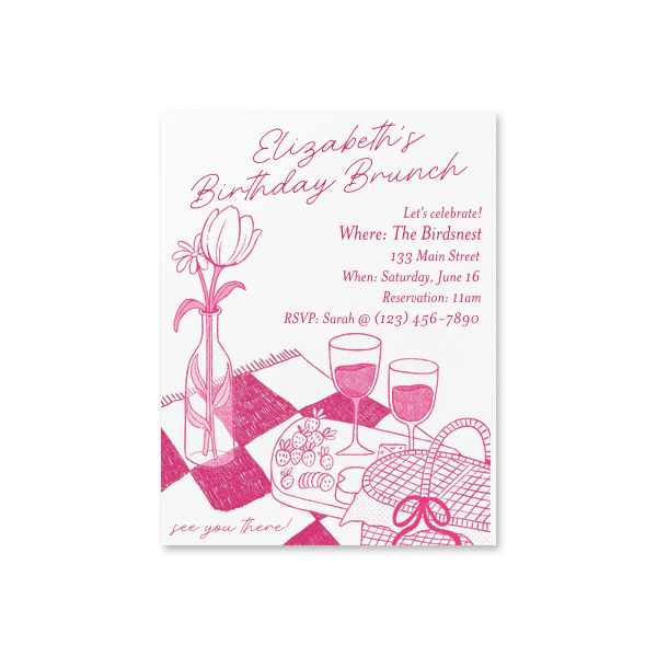 Birthday Brunch Invitation Details Card (Photo)