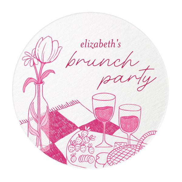 Birthday Brunch Coasters Round Coaster (Photo)