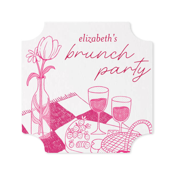 Birthday Brunch Coasters Modern Coaster (Photo)
