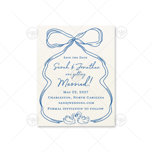 Swan Lovers Invitation RSVP Card (Letterpress)