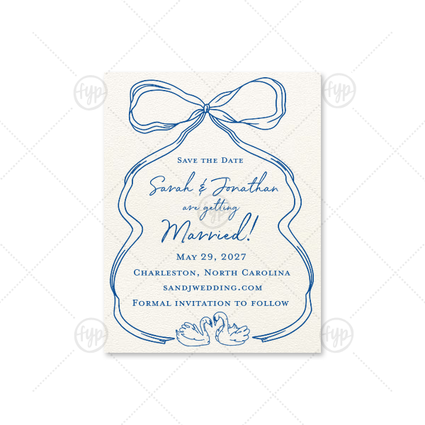 Swan Lovers Invitation Details Card (Letterpress)