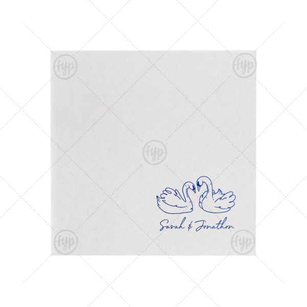 Swan Lovers Napkin Cocktail Napkin (Foil)