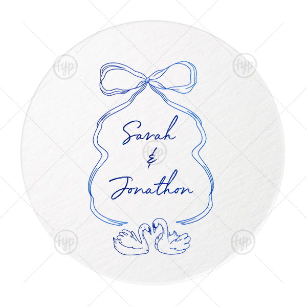 Swan Lovers Coaster Round Coaster (Foil)