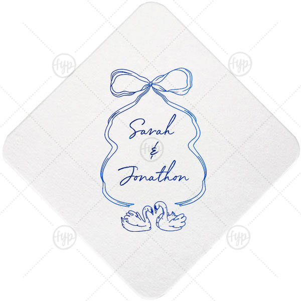 Swan Lovers Coaster Square Coaster (Foil)