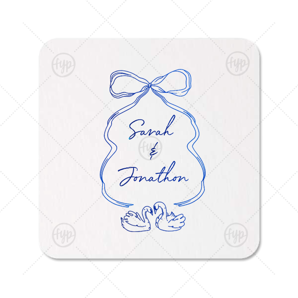 Swan Lovers Coaster Square Coaster (Foil)