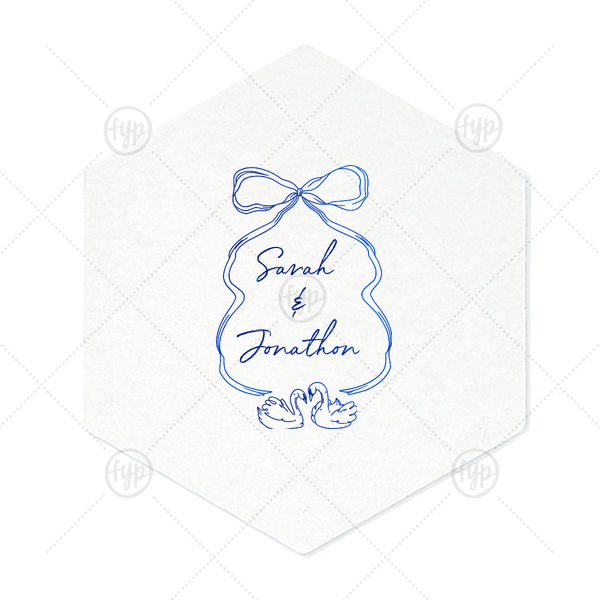Swan Lovers Coaster Hexagon Coaster (Foil)
