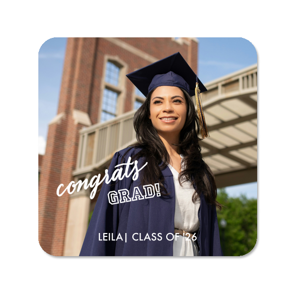 Congrats Grad! Photo Coaster Square Coaster (Photo)