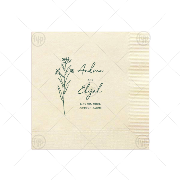 Wildflower Couple Napkin Luncheon Napkin (Foil)