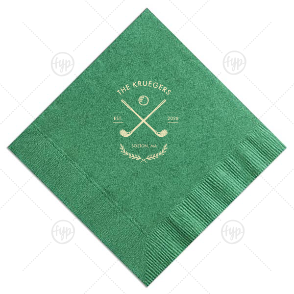Family Name Golf Napkin Luncheon Napkin (Foil)