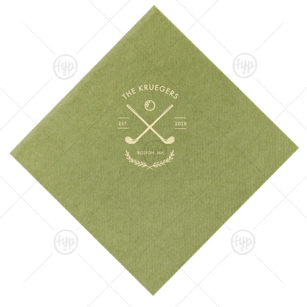 Family Name Golf Napkin Luncheon Napkin (Foil)