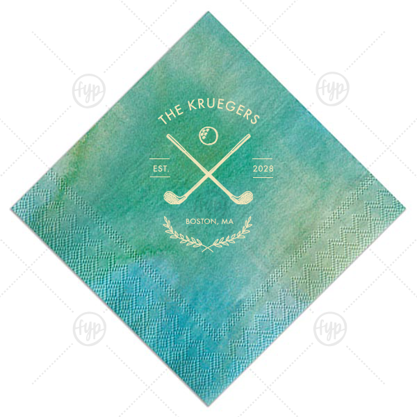 Family Name Golf Napkin Cocktail Napkin (Foil)