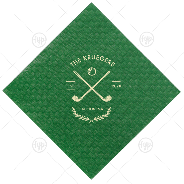 Family Name Golf Napkin Cocktail Napkin (Foil)