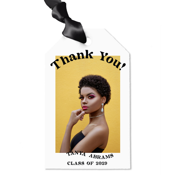 Modern Graduation Thank You Custom Photo Gift Tag Luggage Gift Tag (Photo)